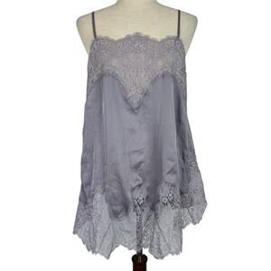Victorias Secret Satin Lace Babydoll Sleepwear Large Purple Lilac Delicate Fairy